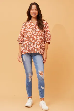 BELINA ABSTRACT PRINT SHIRT