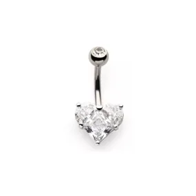 Belly Ring - Heart Cubic Zirconia