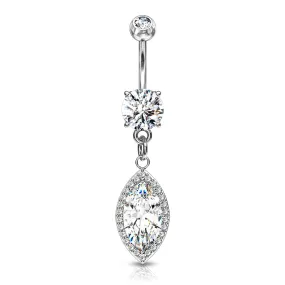 Belly Ring - Round Cubic Zirconia - Large