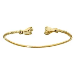 Better Jewelry 14K Yellow Gold West Indian Bangle w. Fist Ends, 1 piece