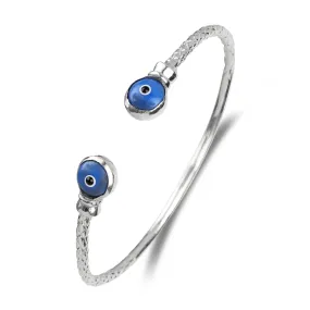 Better Jewelry Evil Eye .925 Sterling Silver West Indian Bangle, 1 piece