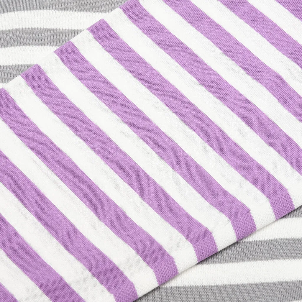 Bi-Color Stripe T-Shirt - Grey/Purple