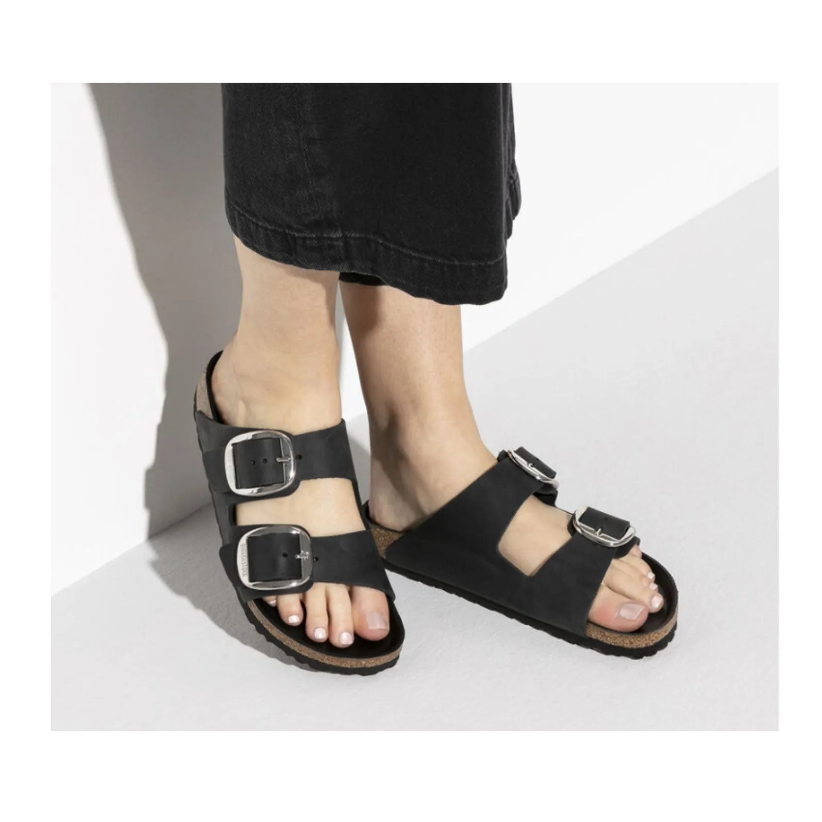 Birkenstock Arizona Big Buckle Narrow Slide Sandal (Women) - Black Oiled Leather