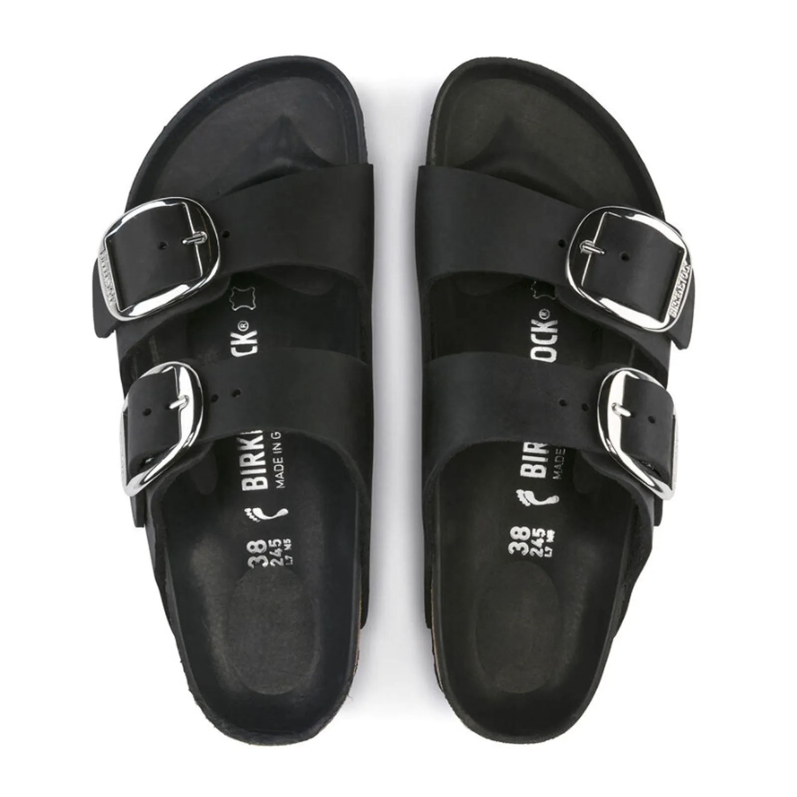 Birkenstock Arizona Big Buckle Narrow Slide Sandal (Women) - Black Oiled Leather