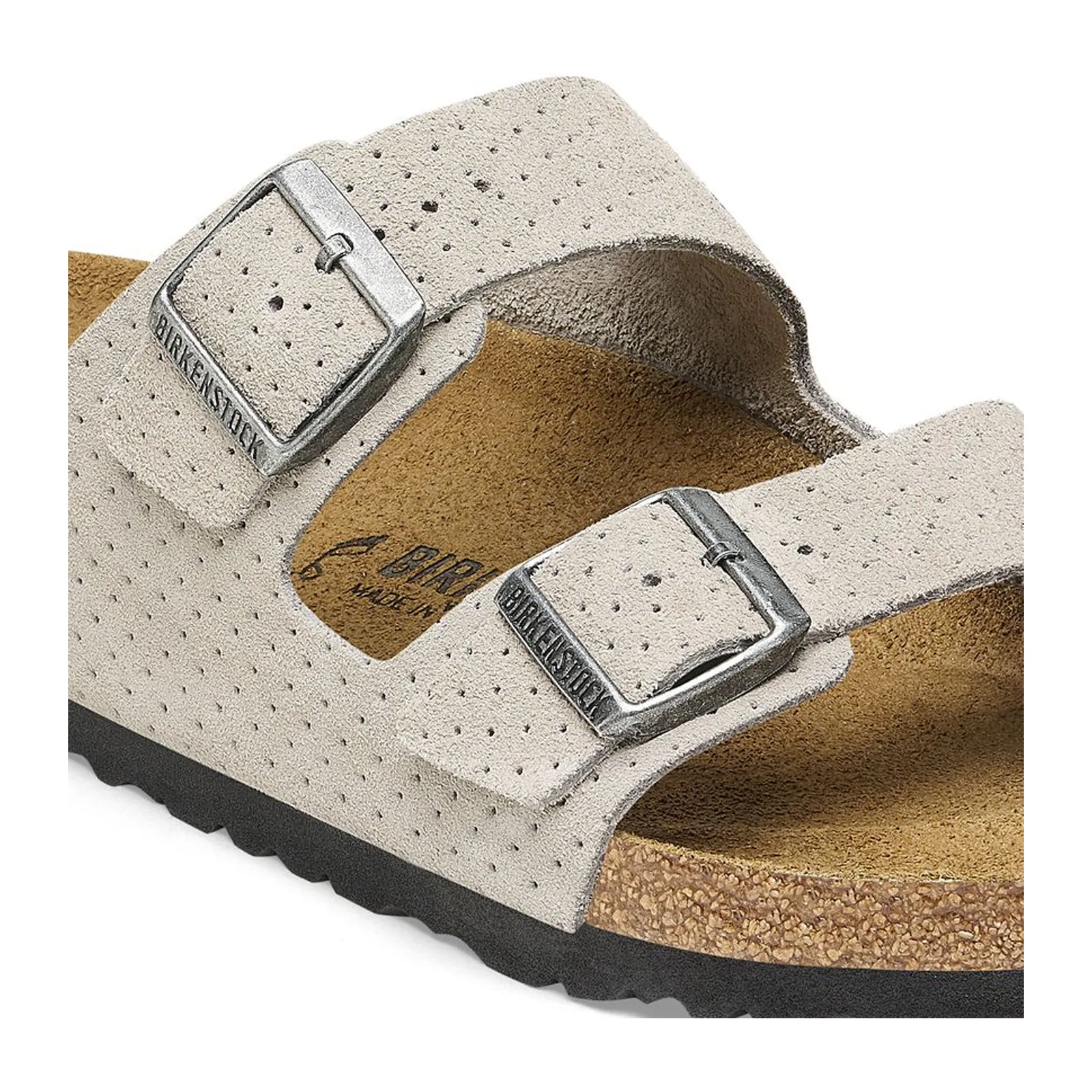 Birkenstock Arizona Narrow Slide Sandal (Women) - Dotted Stone Coin Suede