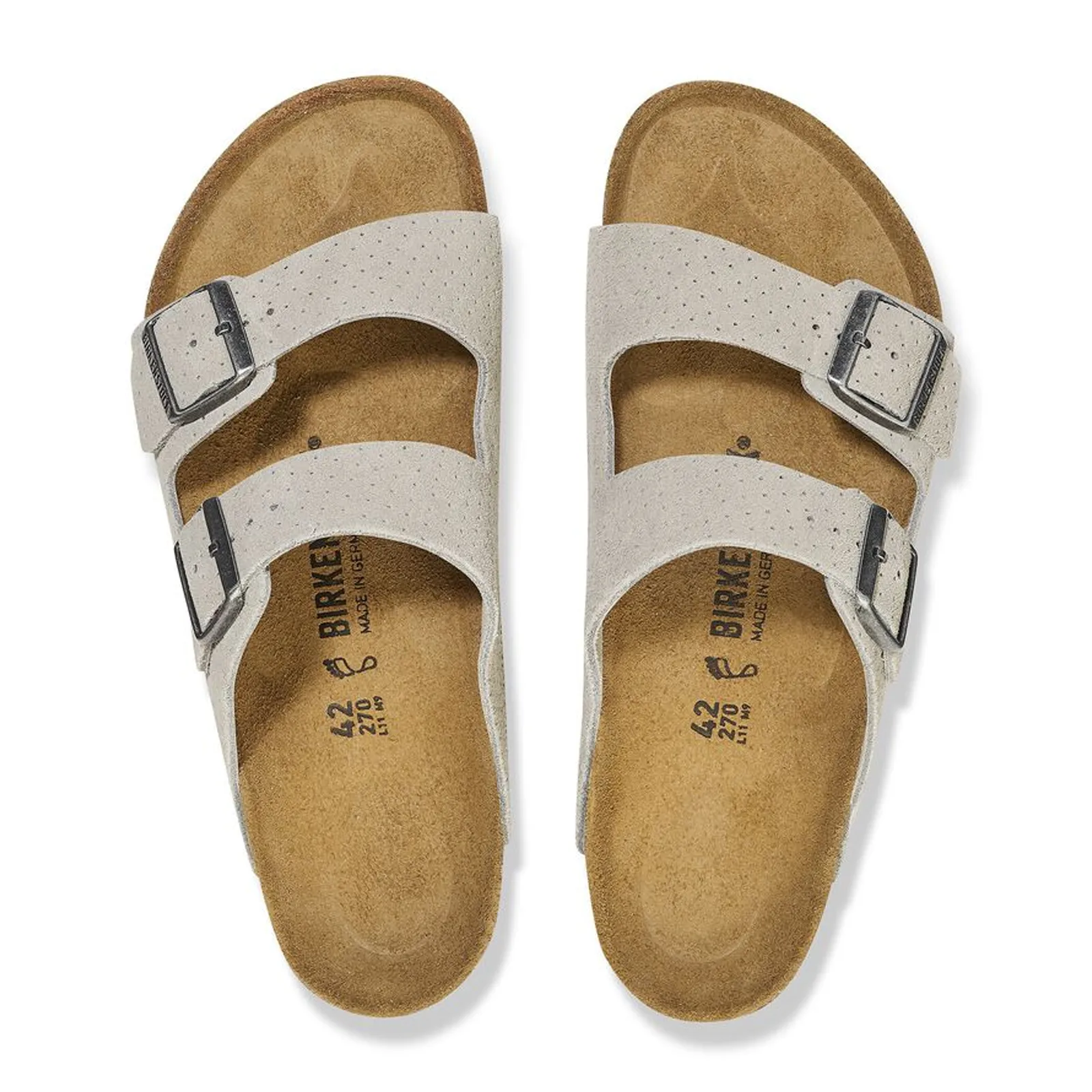 Birkenstock Arizona Narrow Slide Sandal (Women) - Dotted Stone Coin Suede