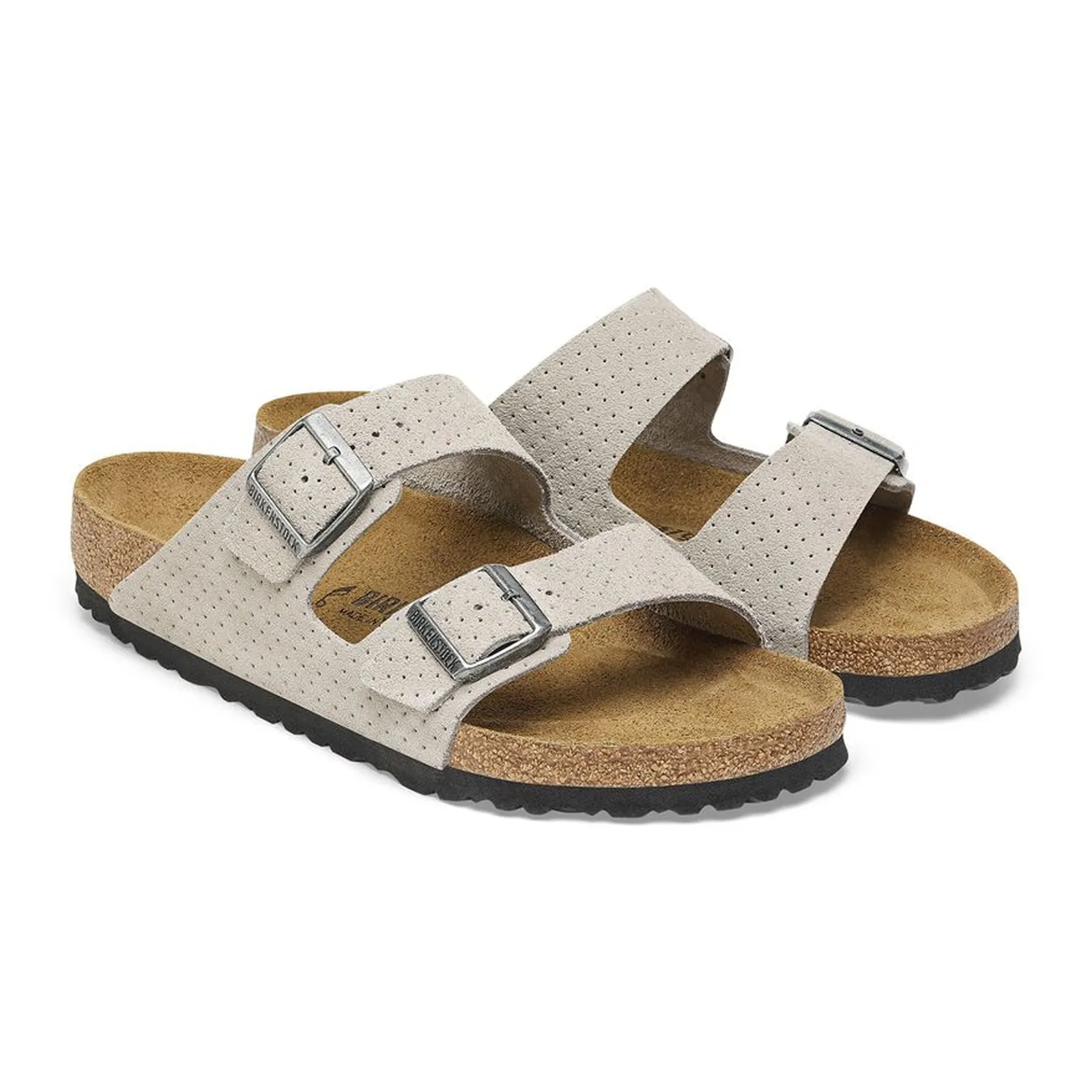 Birkenstock Arizona Narrow Slide Sandal (Women) - Dotted Stone Coin Suede