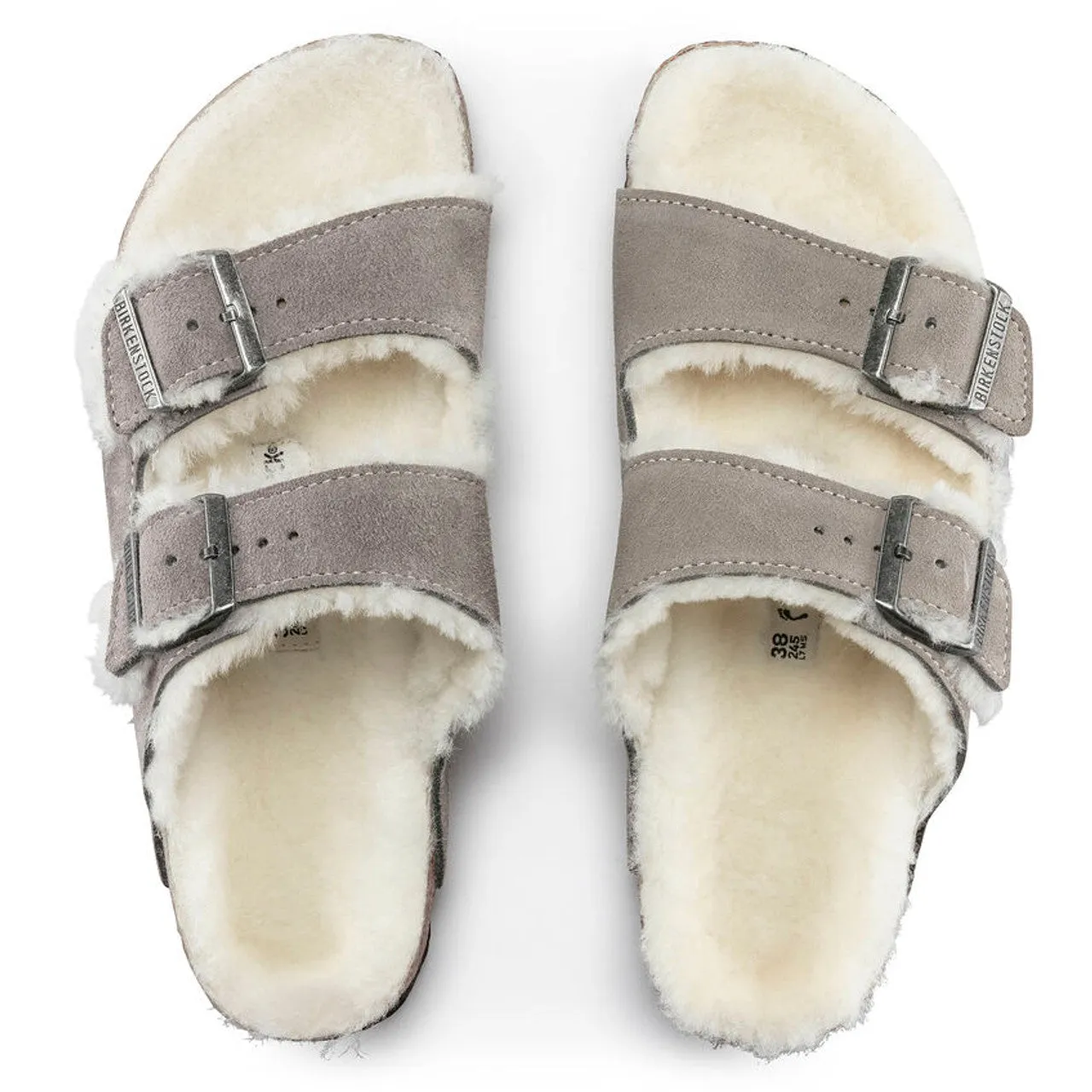 Birkenstock - Arizona Shearling Suede Stone Coin R 1017402