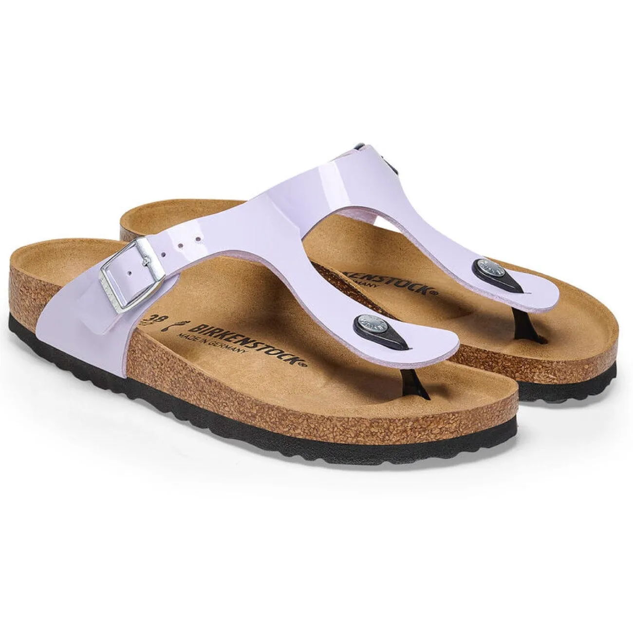 Birkenstock Gizeh Patent Purple Fog Birko-Flor Narrow Fit