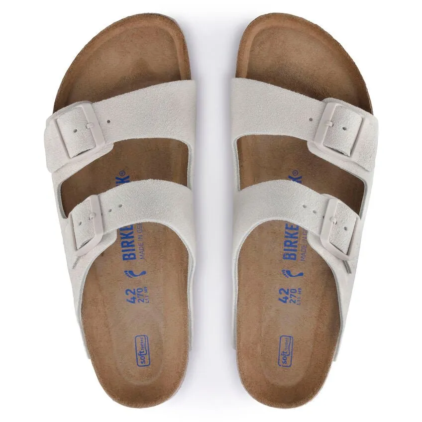 Birkenstock Women's Arizona Soft Footbed - Antique White Suede