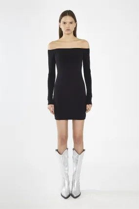 Black Bardot Mini-Dress