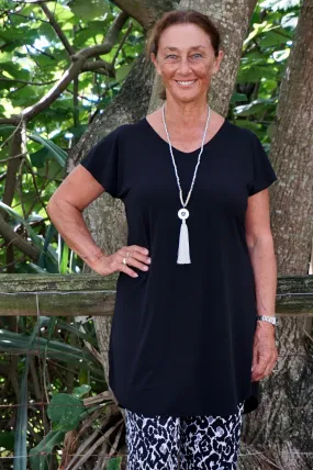 Black Jersey Tunic Top