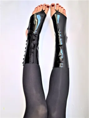 Black patent POLE DANCE & Aerial boots w/ TOE SLING