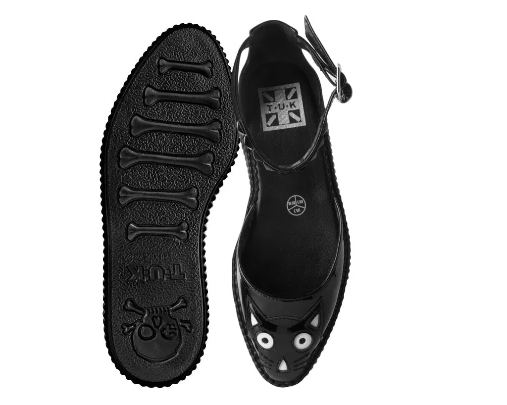 Black TUKskin Pointed Kitty Face Sandal