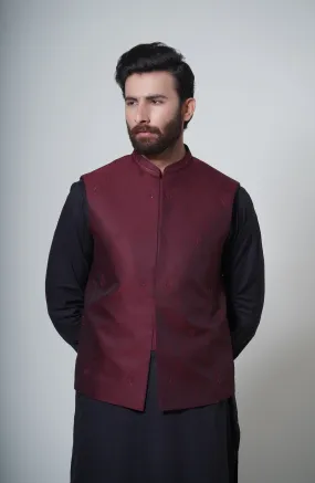 Blended Waistcoat - Maroon