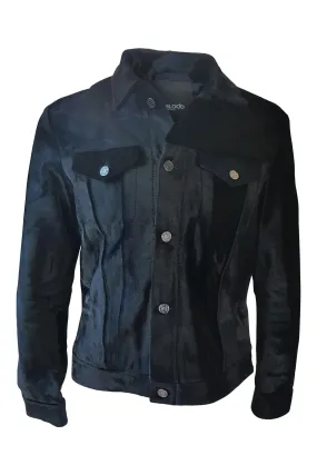 BLOOD BROTHER Black Calf Hair Leather Jean Style Jacket (M)