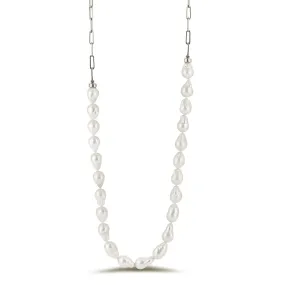 Blossom baroque pearl and chain convertable necklace