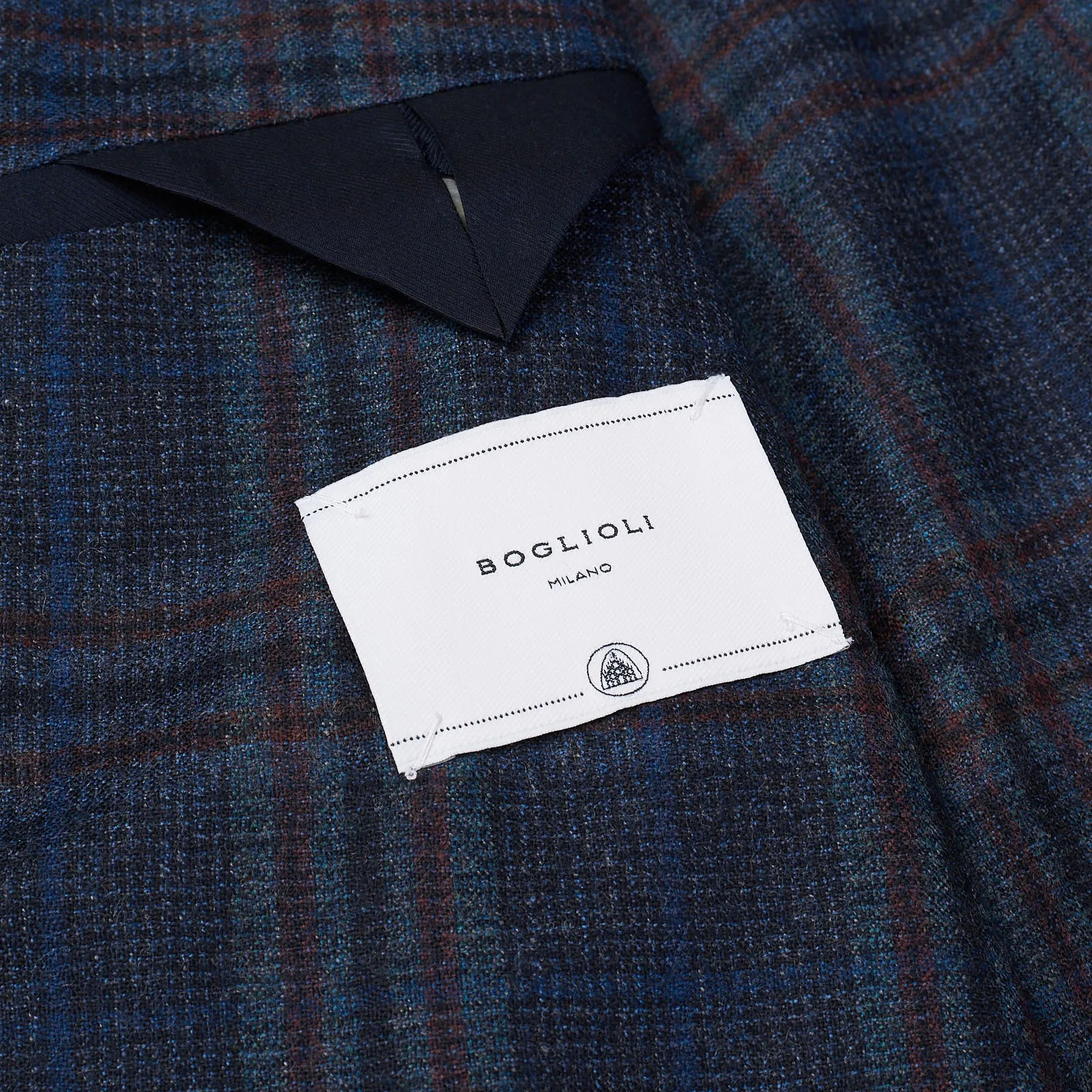 BOGLIOLI Milano "K.Jacket" Blue Plaid Virgin Wool Flannel Unlined Jacket EU 50 NEW US 40