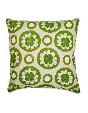 Bonnie and Neil - Clover Cushion Green 50cm