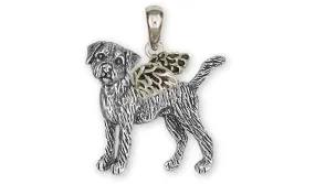 Border Terrier Angel Jewelry Sterling Silver Handmade Border Terrier Pendant  BDT1-AP