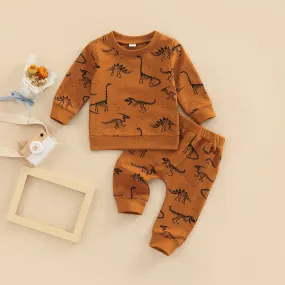 Boy's suit Cartoon dinosaur print children's suit