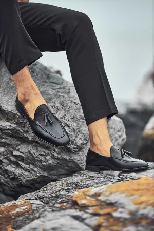 Brabion Levanzo Black Tassel Loafers