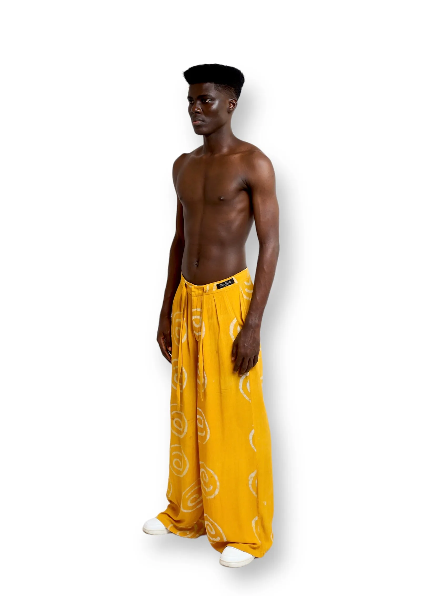 Branco Baggy Yellow Cotton Trouser