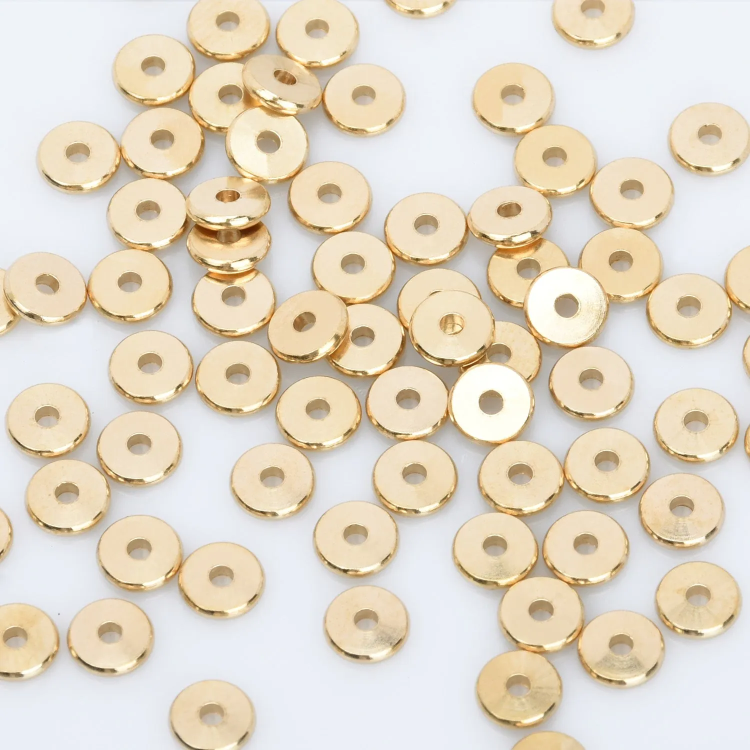 Brass Spacer Beads 4/5/6/8/10 mm Round Discs Flat Beads Spacers Rondelle Spacer Donuts Findings 100pcs 102794