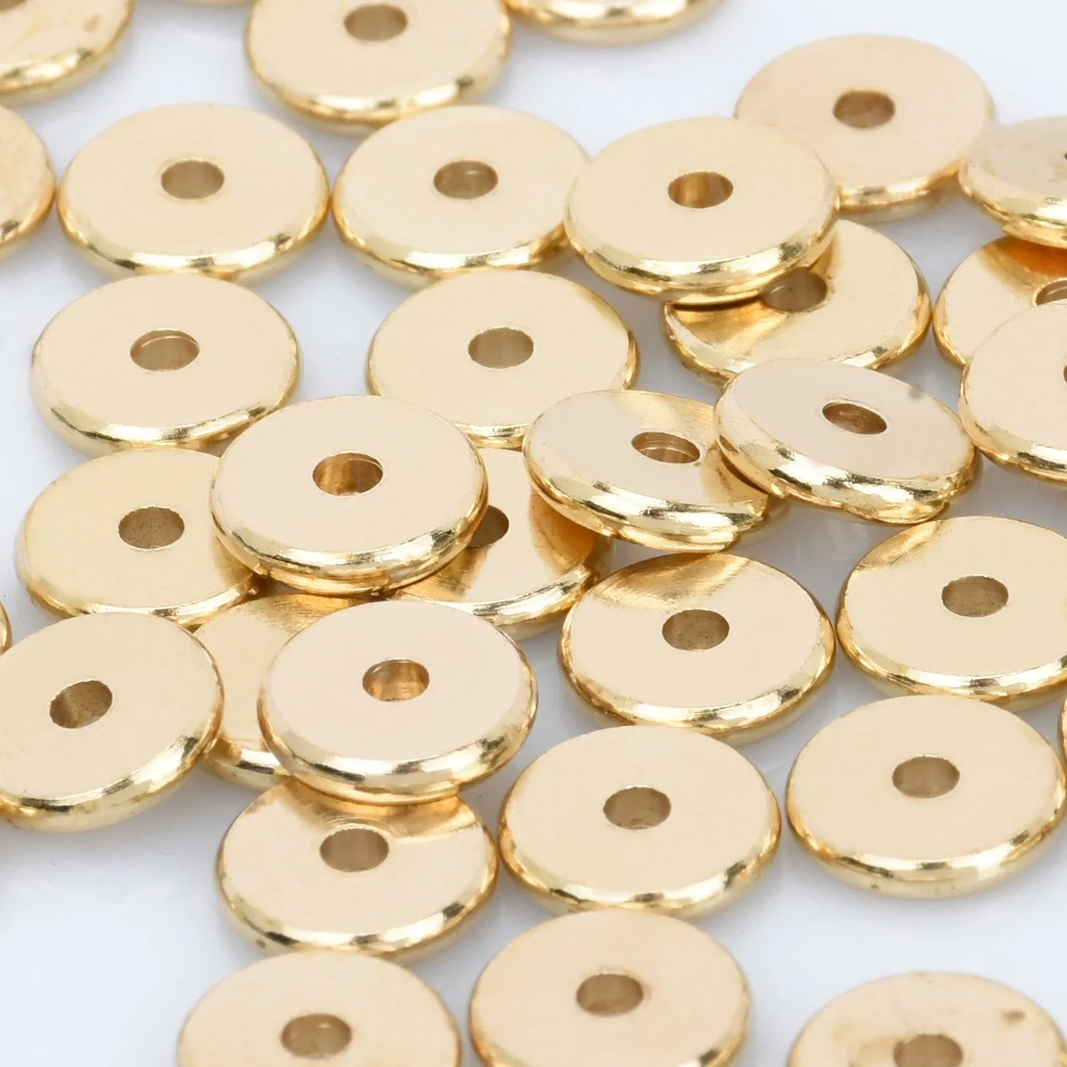 Brass Spacer Beads 4/5/6/8/10 mm Round Discs Flat Beads Spacers Rondelle Spacer Donuts Findings 100pcs 102794