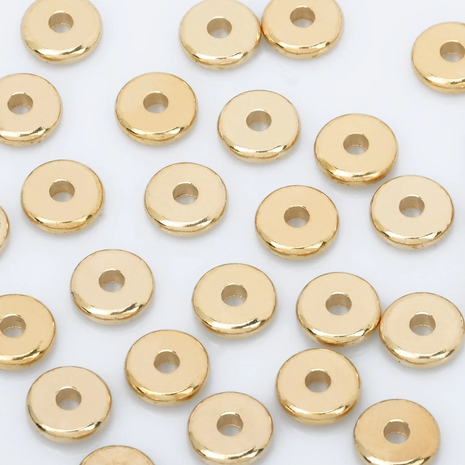 Brass Spacer Beads 4/5/6/8/10 mm Round Discs Flat Beads Spacers Rondelle Spacer Donuts Findings 100pcs 102794