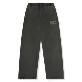 Broken Planet Basics Wide Leg Washed Soot Black Sweatpants