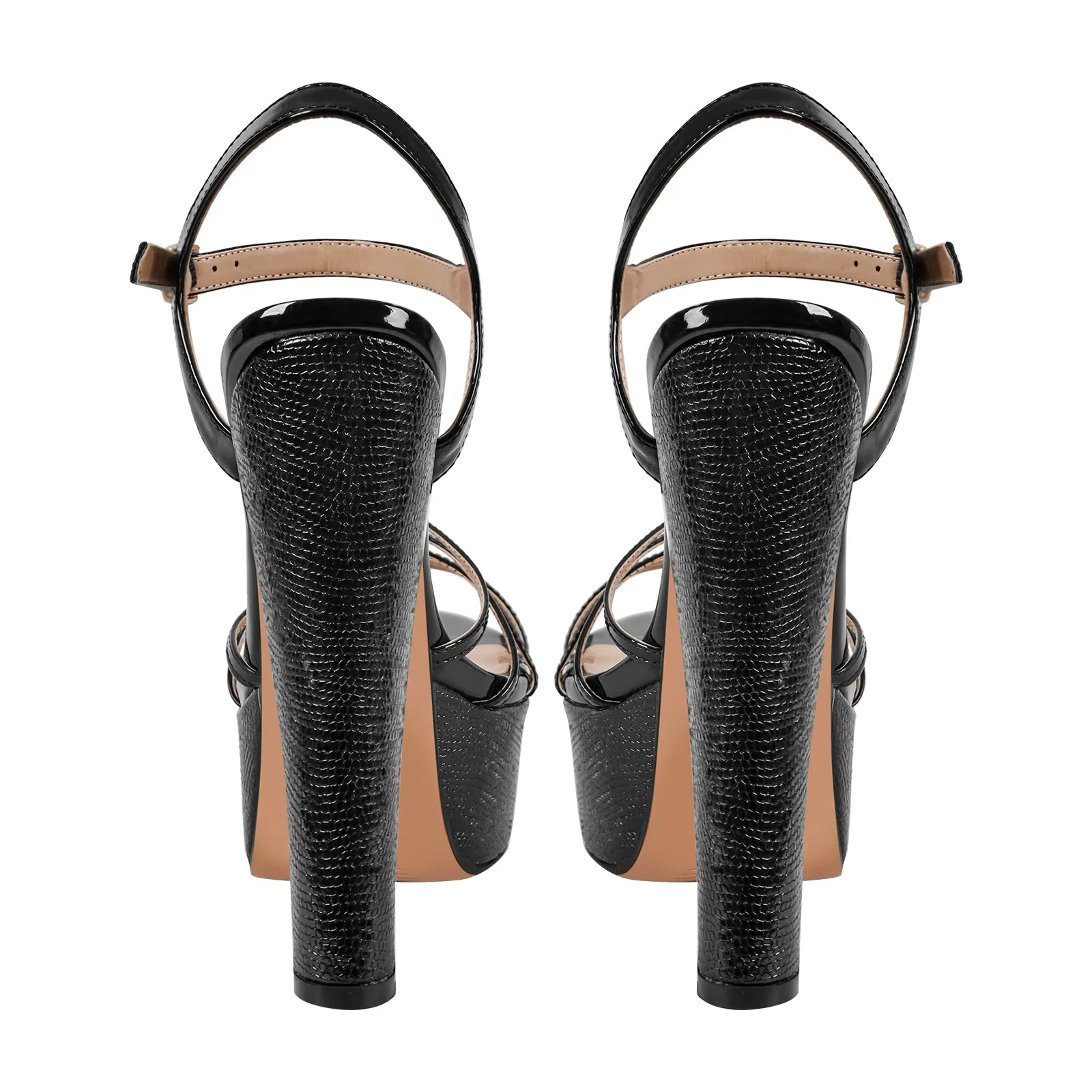 Buckle Strap Platform Chunky High Heels Sandals