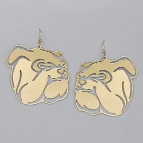 Bulldog Cutout Filigree Earrings