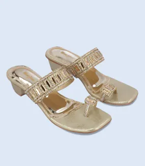 BW5941-GOLDEN-Women Formal Chappal Heels