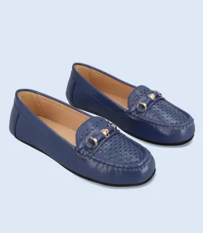 BW8878-NAVY-Women Casual Moccasins