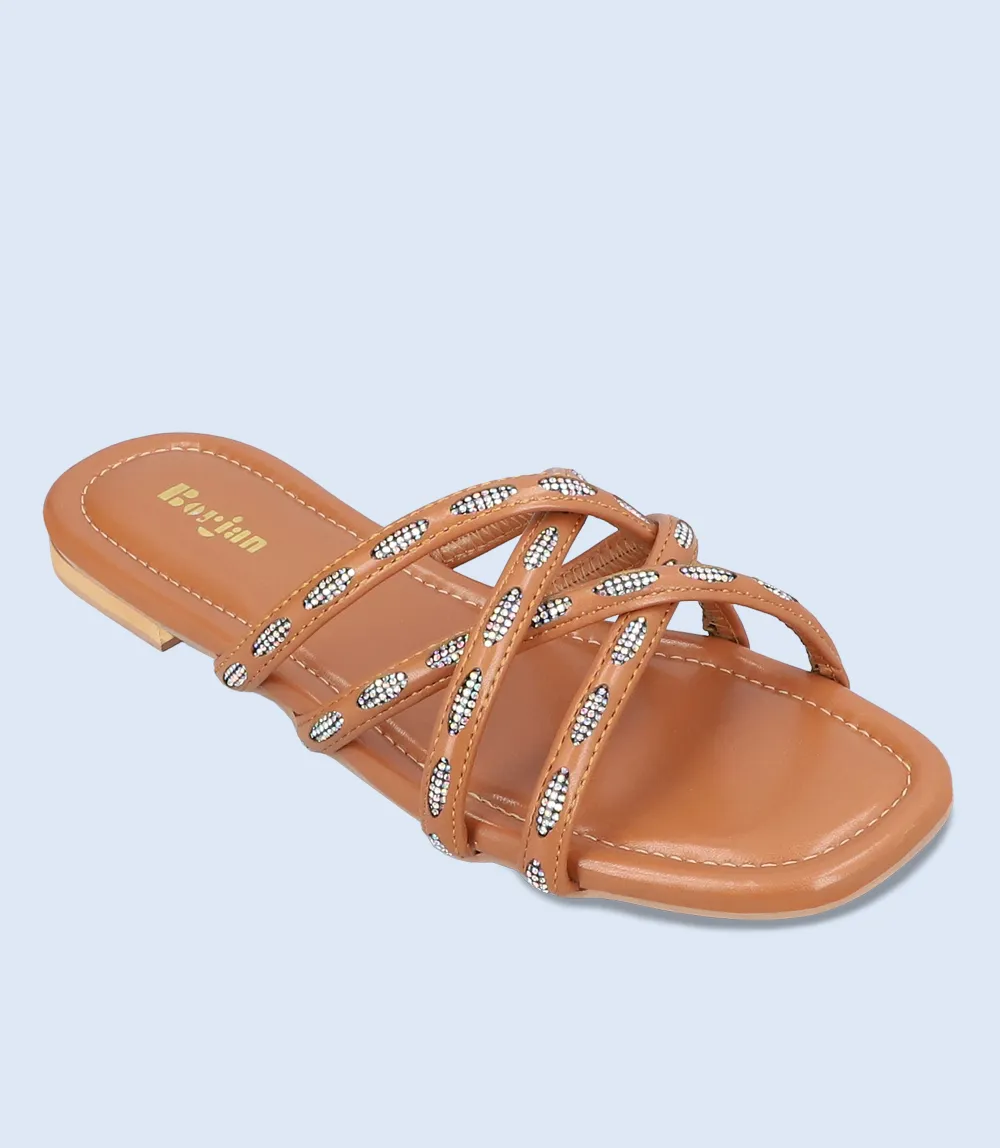 BW9285-Tan-Women Slipper