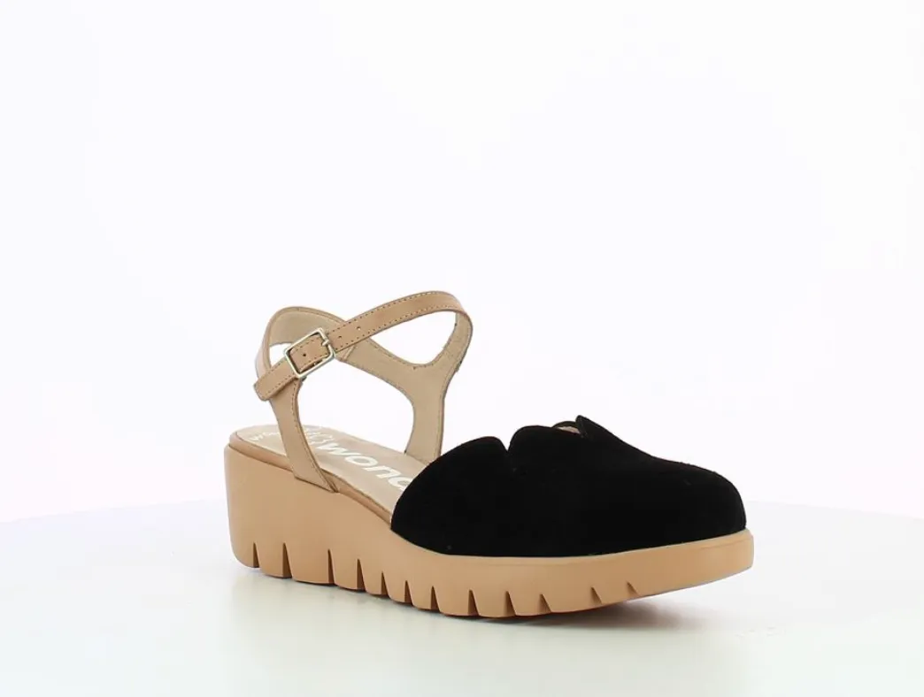 C33292 Black Platform Sling Back