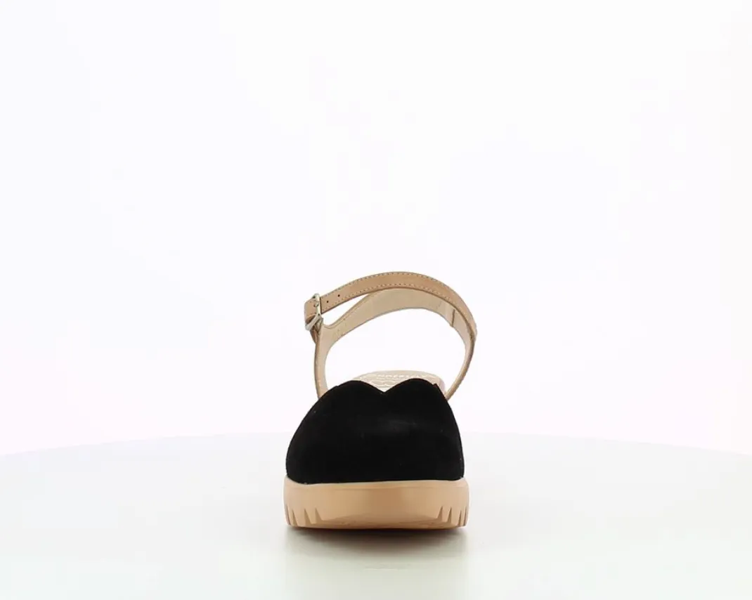 C33292 Black Platform Sling Back