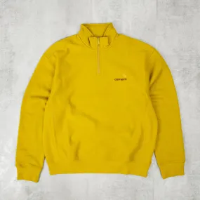 Carhartt WIP Half Zip American Script Sweat - Golden Olive