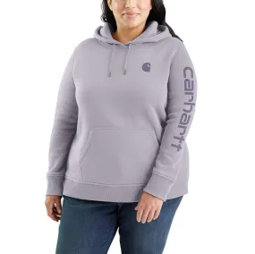 Carhartt Womens Clarksburg Pullover Hoodie with Sleeve Logo – Lilac Haze