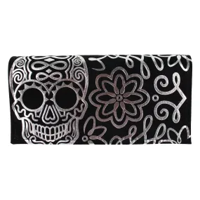 Cartera Tela - Calavera Plata