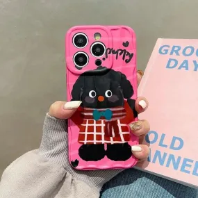 Cartoon Puppy - Pink Cute Phone Case MCPC For iPhone 11, 12, 13, 14, 15, and Pro Max