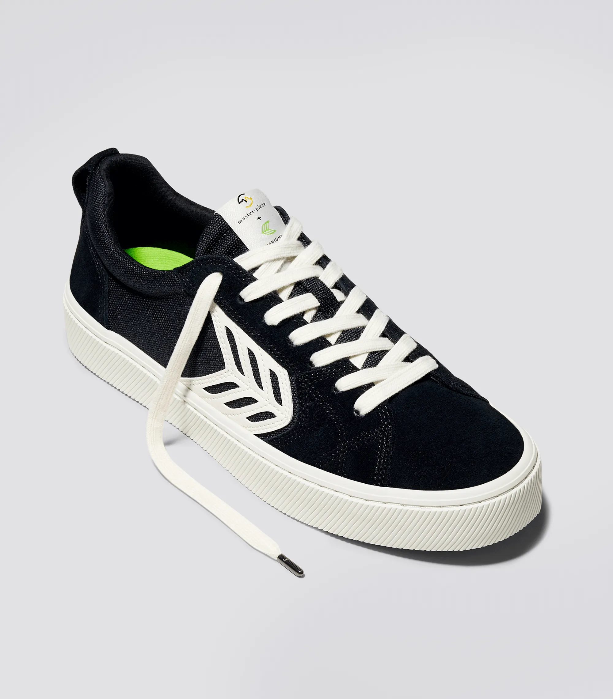 CATIBA PRO Low master-piece Black Cordura and Suede Ivory Logo Sneaker Women