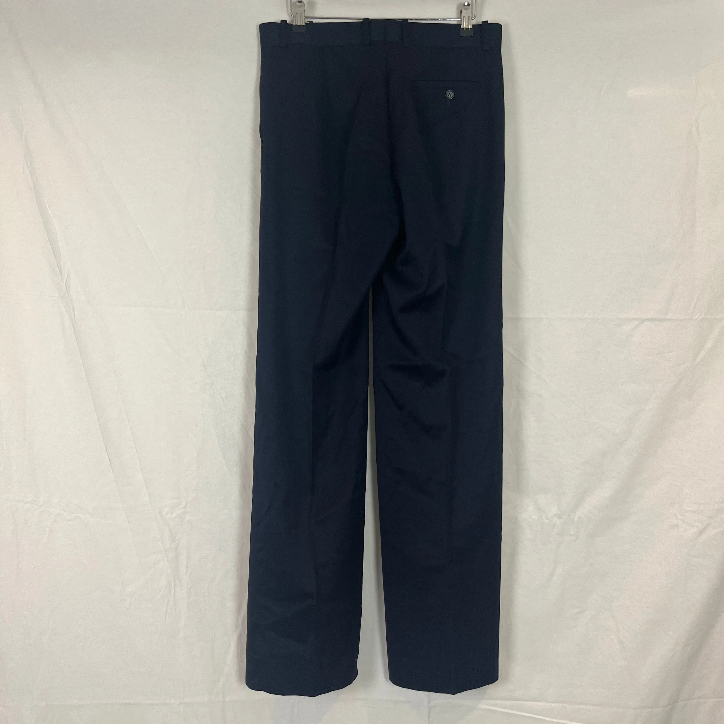 Celine Navy Wool Silk & Cashmere Wide Leg Trousers S