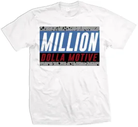 Cement Million (What The) - Military Blue/Red on White T-Shirt