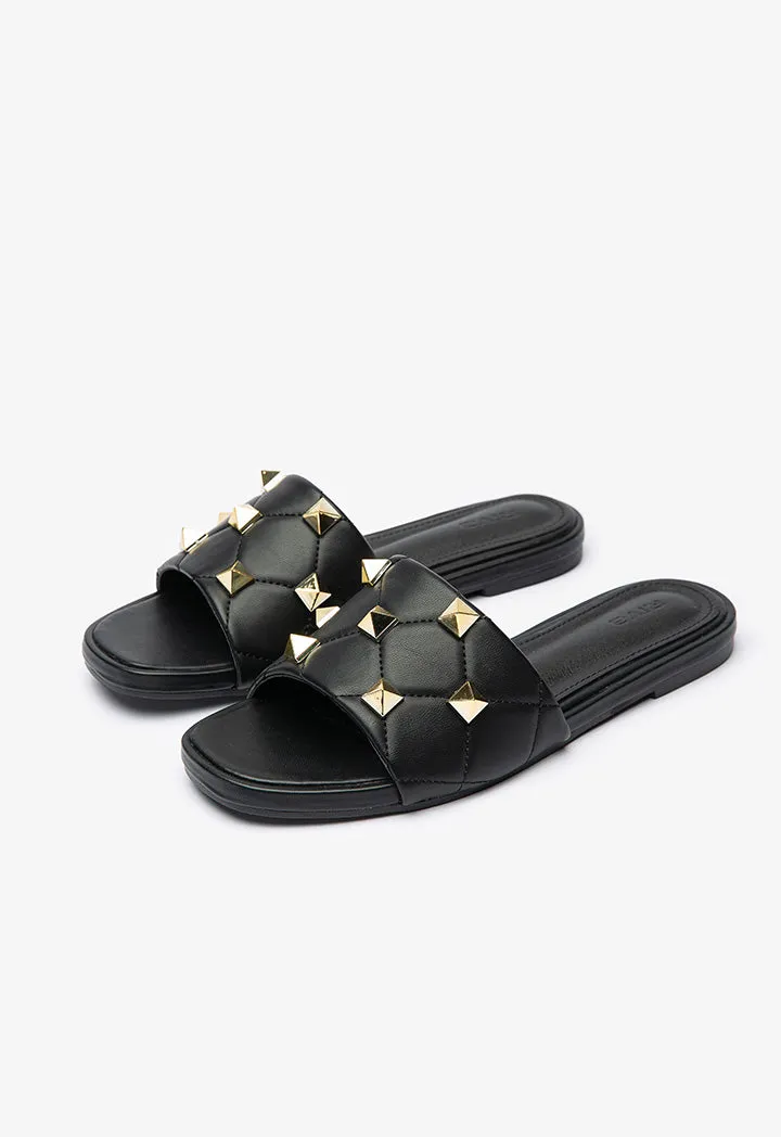 Spiky Studded Flat Slides