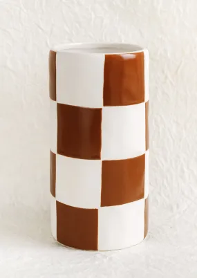 Checkered Ceramic Vase