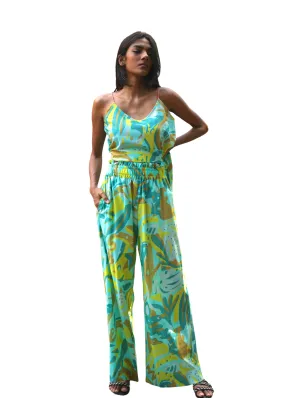 Chhaya Wide Leg Pant - Blue Poseidon