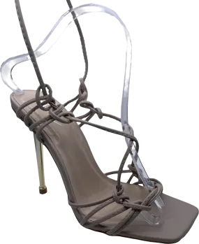 chic Nude Lace Up Sandals With Gold Heel UK 6 EU 39 👠