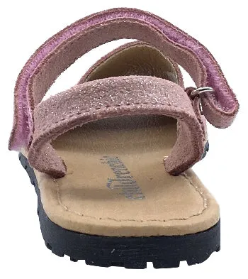 ChildrenChic Girl's Menorquina Sandals, Antique Pink Shimmer